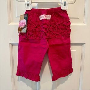 NWT Ruffle Butts Bright Pink Ruffle Cotton Pants